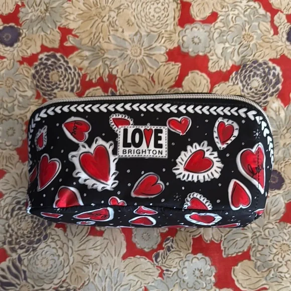 Brighton Love Black and Red Heart Cosmetic Case - Picture 3 of 10
